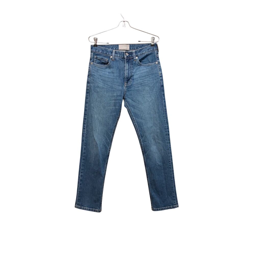 Everlane Skinny Jeans Womens Size 26 Blue Denim Mid Rise Whiskers Faded Stretch